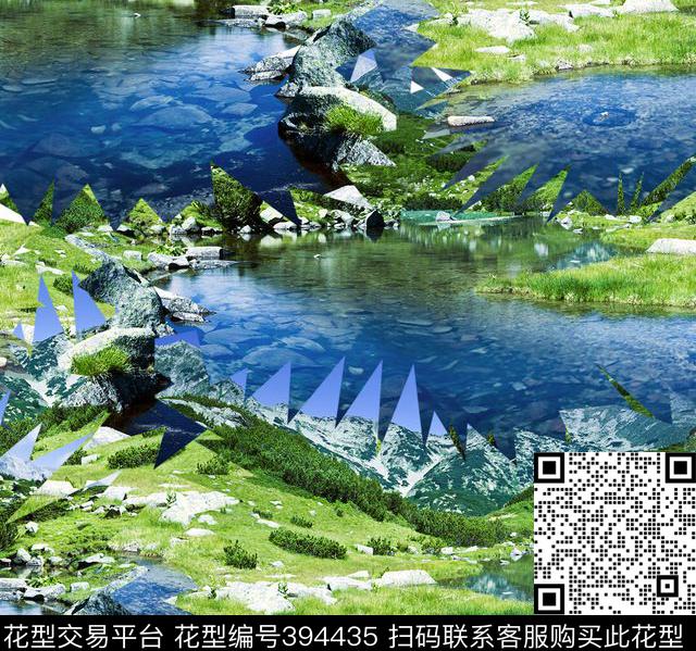 抽象复古几何数码印花华亿平台下载（图片编号: 394435） - 瓦栏（Walan）