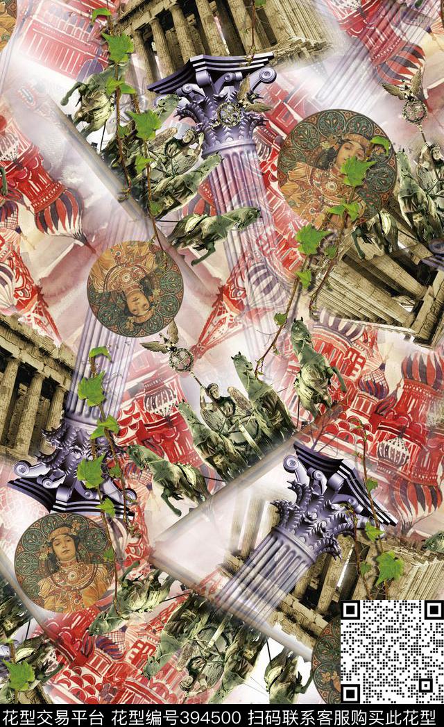 建筑欧式宫廷青铜马数码印花华亿平台下载（图片编号: 394500） - 瓦栏（Walan）