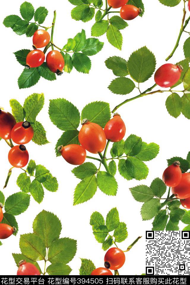 水果叶子时尚数码印花华亿平台下载（图片编号: 394505） - 瓦栏（Walan）