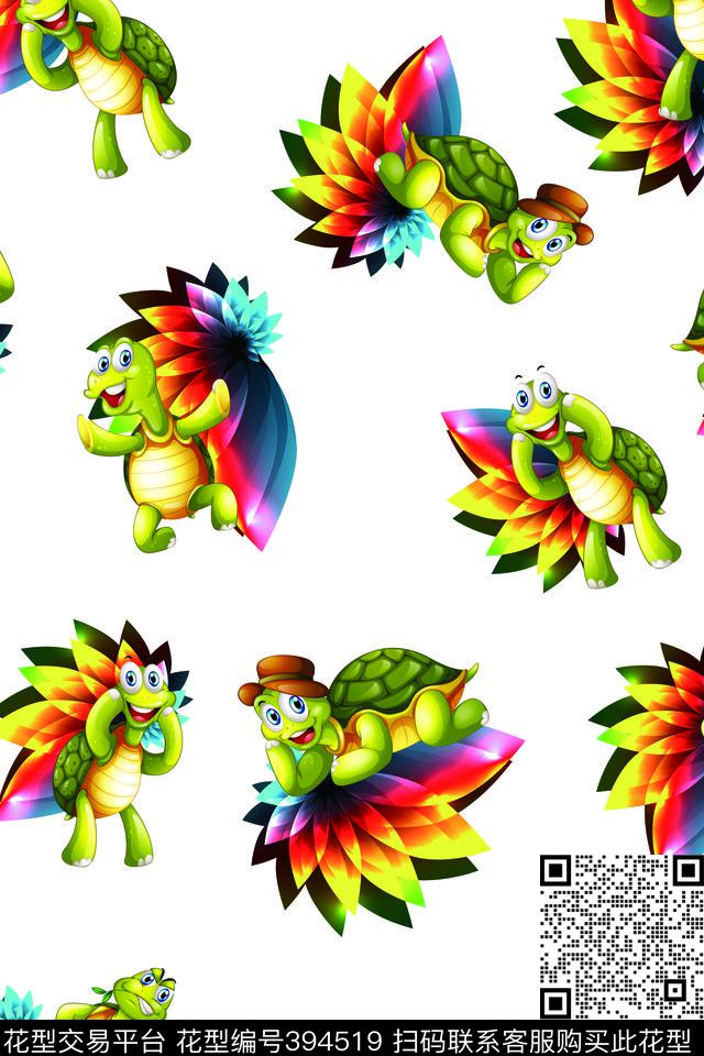 可爱幻彩乌龟可爱卡通数码印花华亿平台下载（图片编号: 394519） - 瓦栏（Walan）