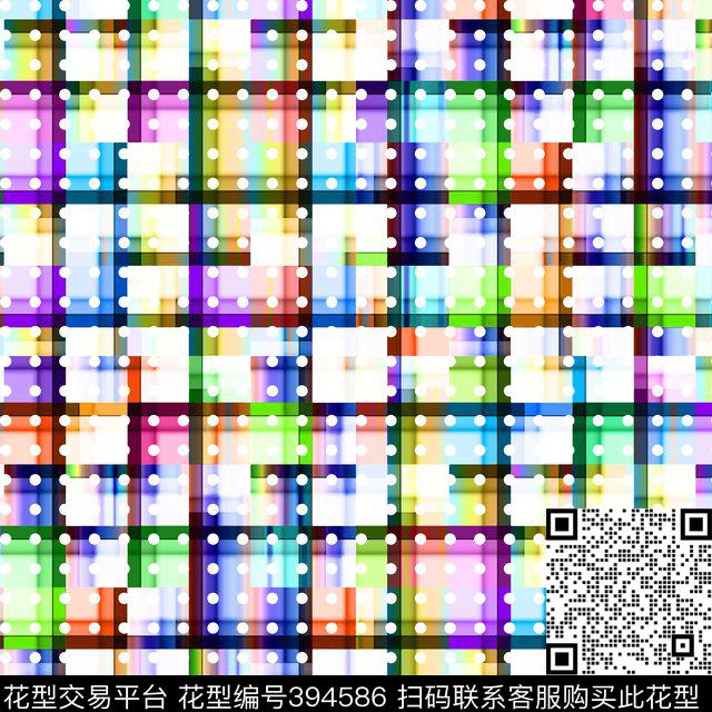 彩色格子经典格子数码印花华亿平台下载（图片编号: 394586） - 瓦栏（Walan）