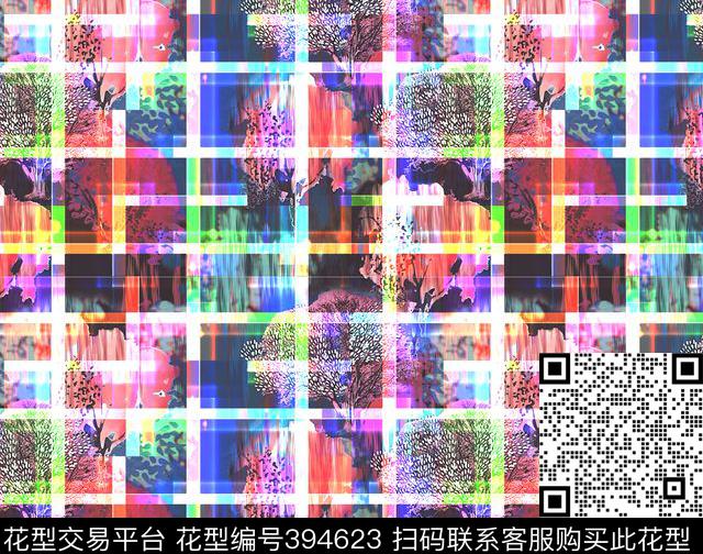 抽象抽象花卉数码印花华亿平台下载（图片编号: 394623） - 瓦栏（Walan）