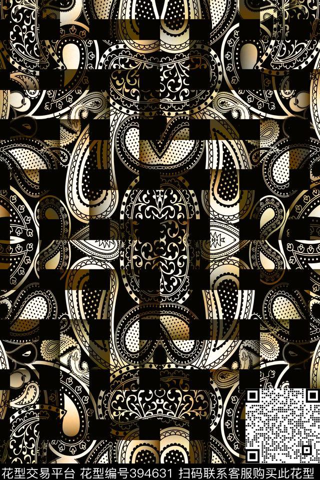 编织格子佩斯利传统印花华亿平台下载（图片编号: 394631） - 瓦栏（Walan）