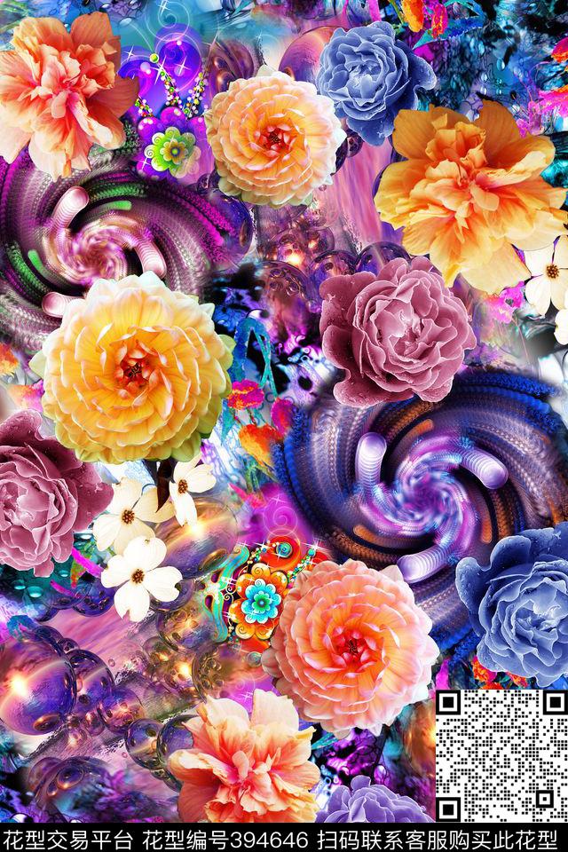 数码抽象底艺彩——绚丽数码风数码印花华亿平台下载（图片编号: 394646） - 瓦栏（Walan）