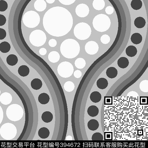 几何波浪圆点传统印花华亿平台下载（图片编号: 394672） - 瓦栏（Walan）