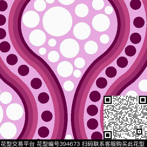 几何波浪圆点传统印花华亿平台下载（图片编号: 394673） - 瓦栏（Walan）