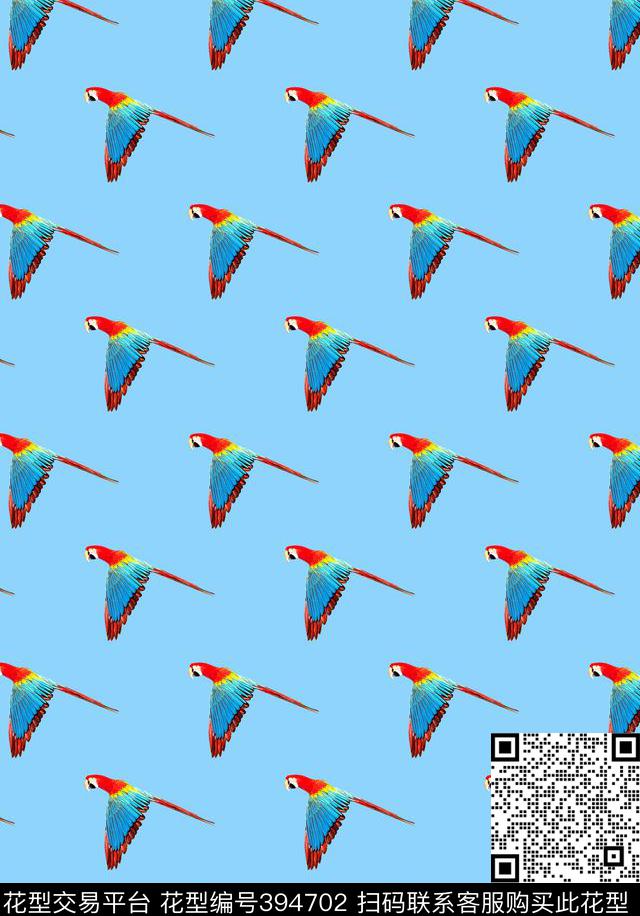 休闲动物鸟数码印花华亿平台下载（图片编号: 394702） - 瓦栏（Walan）