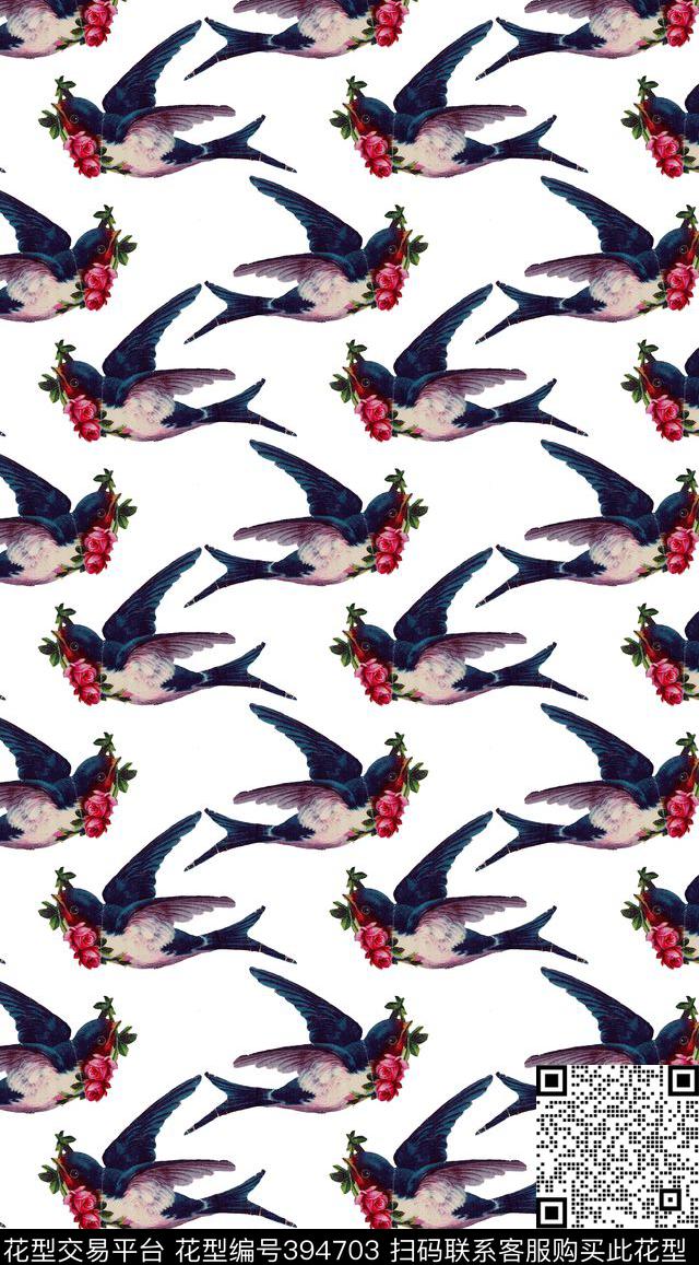 休闲动物鸟数码印花华亿平台下载（图片编号: 394703） - 瓦栏（Walan）