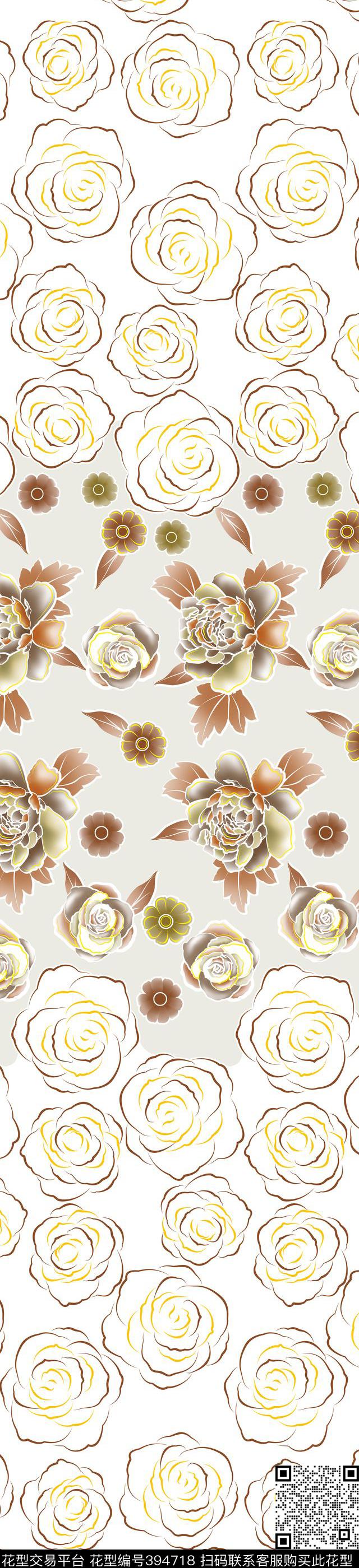 定位窗帘牡丹线条传统印花华亿平台下载（图片编号: 394718） - 瓦栏（Walan）