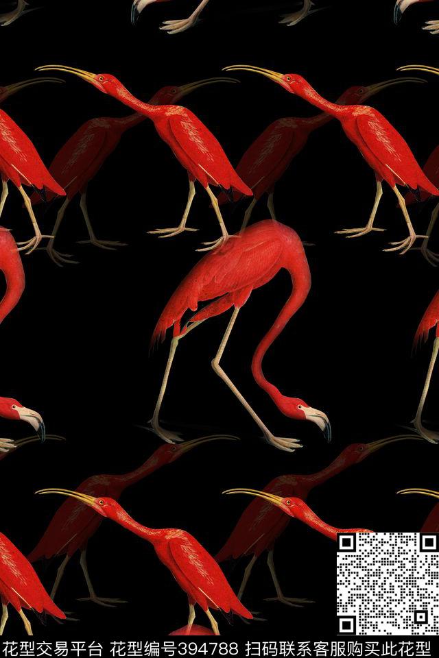 鸟服装面料数码印花华亿平台下载（图片编号: 394788） - 瓦栏（Walan）