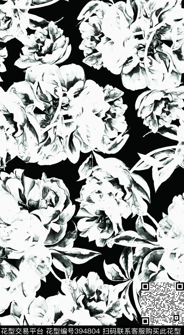 花卉灰色调简约时尚传统印花华亿平台下载（图片编号: 394804） - 瓦栏（Walan）