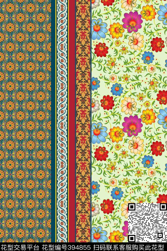 定位民族风民族花纹传统印花华亿平台下载（图片编号: 394855） - 瓦栏（Walan）