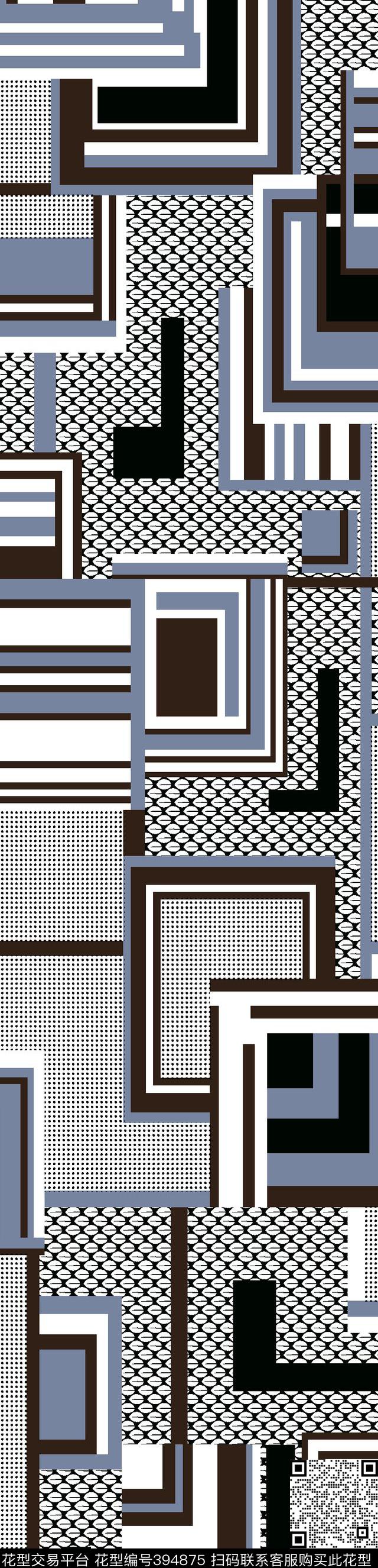 暗色系几何传统印花华亿平台下载（图片编号: 394875） - 瓦栏（Walan）