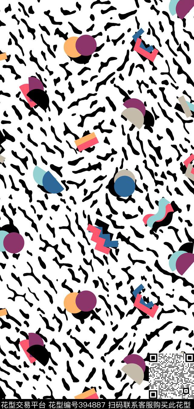 几何豹纹休闲传统印花华亿平台下载（图片编号: 394887） - 瓦栏（Walan）