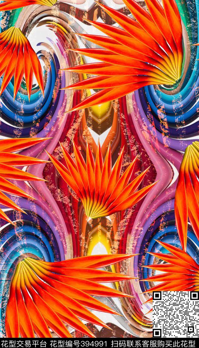 笔花写意数码印花华亿平台下载（图片编号: 394991） - 瓦栏（Walan）