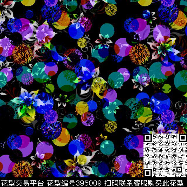 清新几何小花数码印花华亿平台下载（图片编号: 395009） - 瓦栏（Walan）