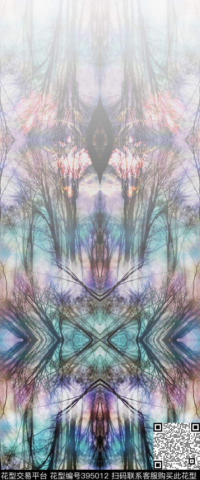 抽象定位炫彩效果数码印花华亿平台下载（图片编号: 395012） - 瓦栏（Walan）