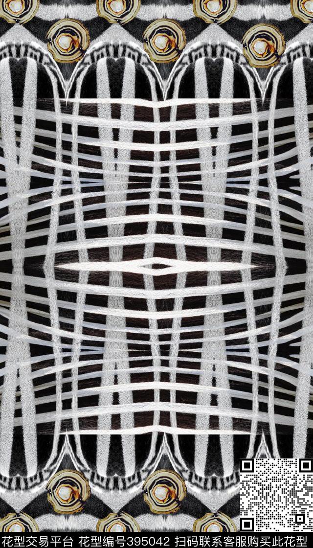 动物纹写意几何机理数码印花华亿平台下载（图片编号: 395042） - 瓦栏（Walan）