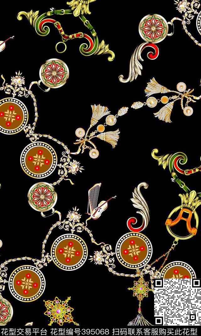 复古英伦金属传统印花华亿平台下载（图片编号: 395068） - 瓦栏（Walan）