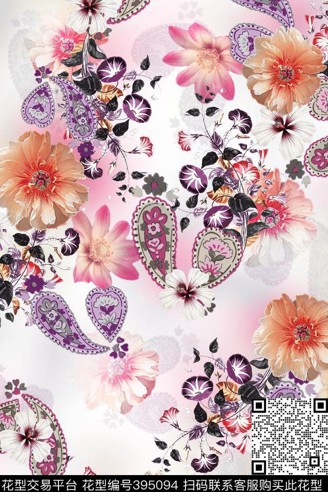 花卉数码印花华亿平台下载（图片编号: 395094） - 瓦栏（Walan）