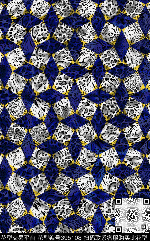 菱形豹纹女装传统印花华亿平台下载（图片编号: 395108） - 瓦栏（Walan）