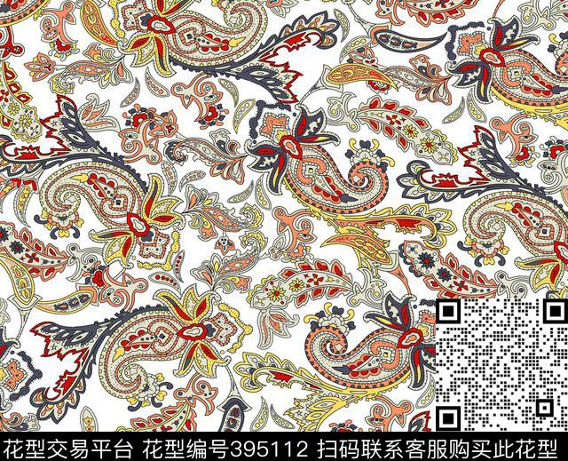 欧美腰果传统印花华亿平台下载（图片编号: 395112） - 瓦栏（Walan）