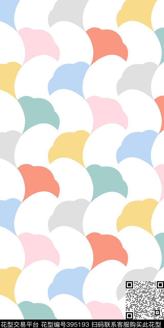 传统印花几何叶子多彩几何传统印花华亿平台下载（图片编号: 395193） - 瓦栏（Walan）