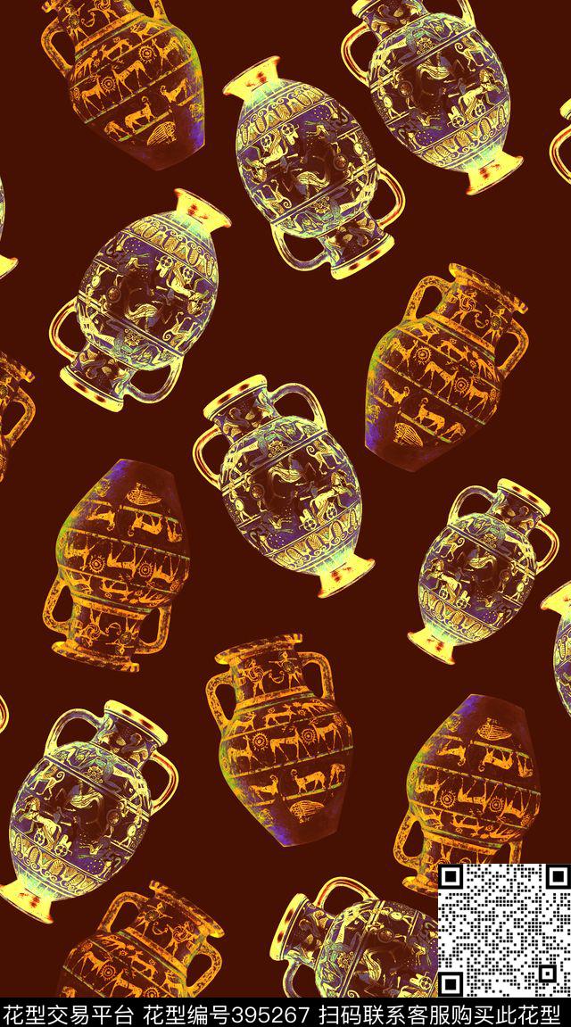 复古古代陶器服装数码印花华亿平台下载（图片编号: 395267） - 瓦栏（Walan）