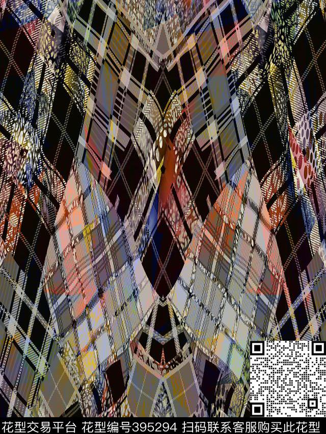 彩色几何几何数码印花华亿平台下载（图片编号: 395294） - 瓦栏（Walan）