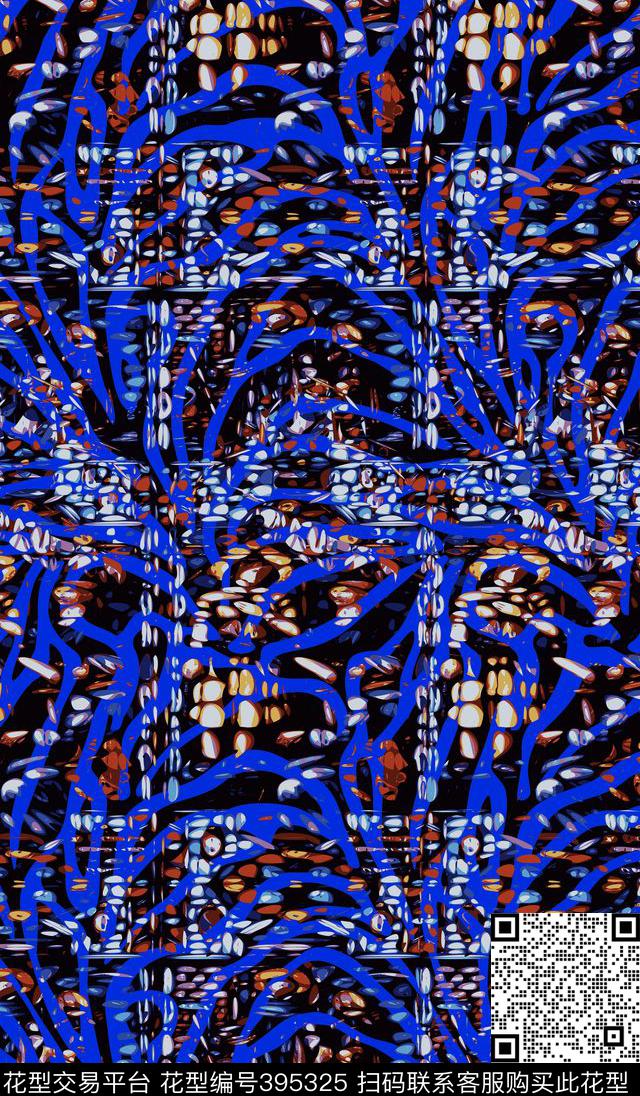 抽象染色玻璃传统印花华亿平台下载（图片编号: 395325） - 瓦栏（Walan）