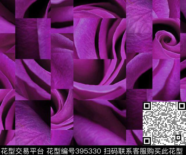 玫瑰花复古抽象数码印花华亿平台下载（图片编号: 395330） - 瓦栏（Walan）
