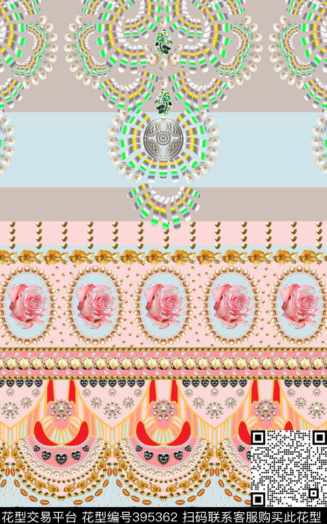 数码定位珠宝花卉项链几何数码印花华亿平台下载（图片编号: 395362） - 瓦栏（Walan）