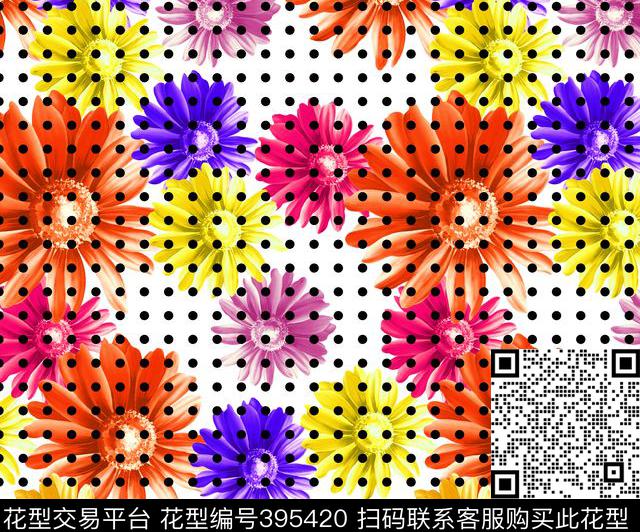 时尚花卉数码印花华亿平台下载（图片编号: 395420） - 瓦栏（Walan）