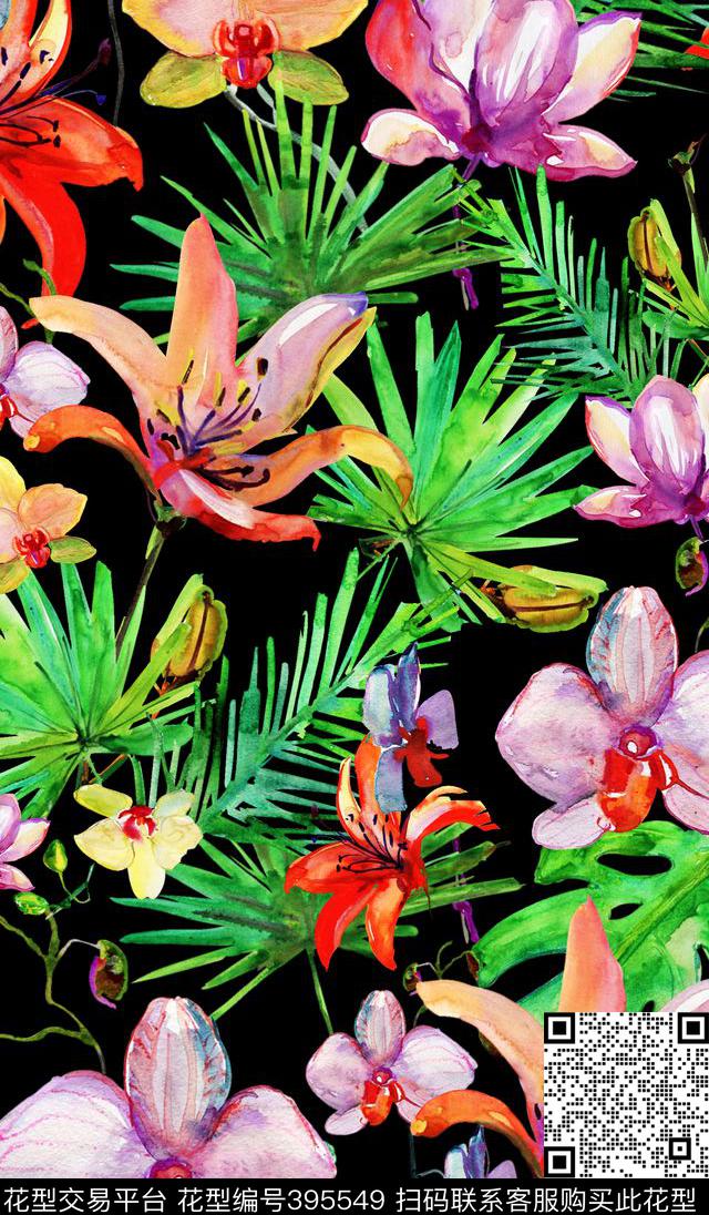 花花世界服装黑数码印花华亿平台下载（图片编号: 395549） - 瓦栏（Walan）