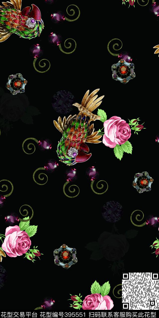 时尚花花卉数码印花华亿平台下载（图片编号: 395551） - 瓦栏（Walan）