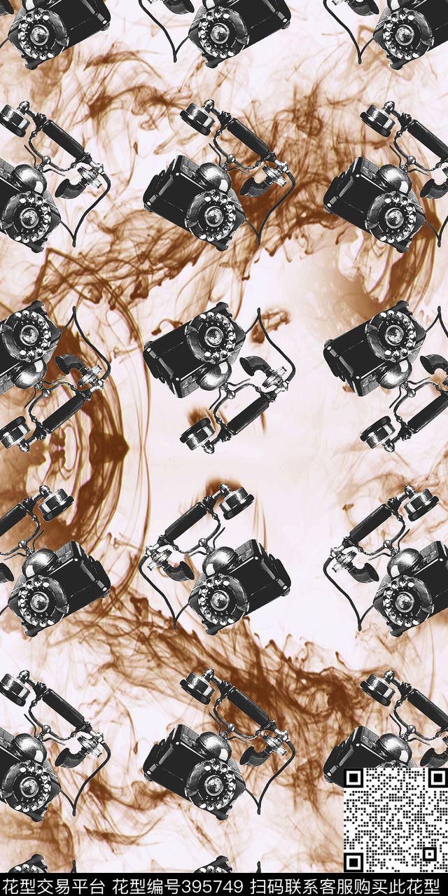 电话机古董里料华亿平台数码印花华亿平台下载（图片编号: 395749） - 瓦栏（Walan）