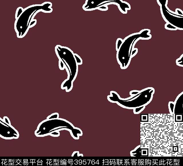 2016秋冬男装商务可爱海豚传统印花华亿平台下载（图片编号: 395764） - 瓦栏（Walan）