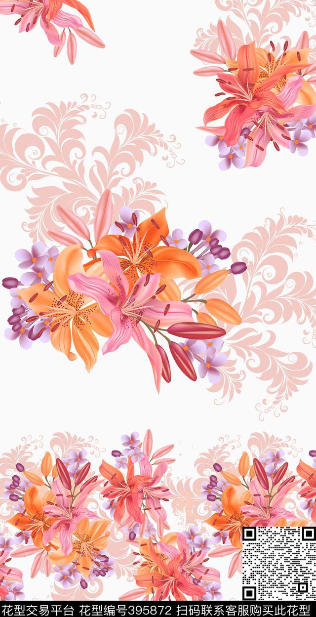 时尚花卉家纺数码印花华亿平台下载（图片编号: 395872） - 瓦栏（Walan）