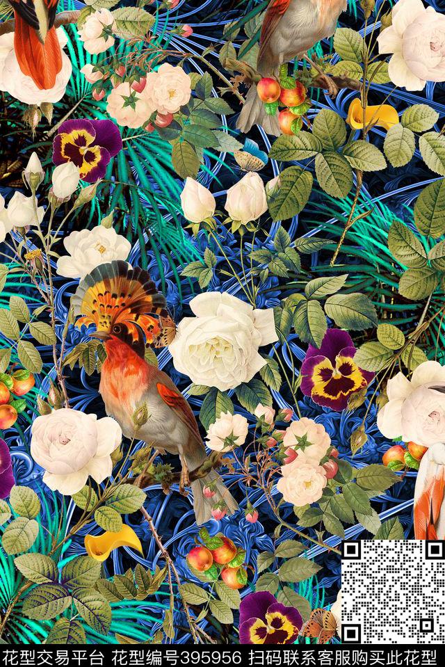 热带非洲芭蕉叶数码印花华亿平台下载（图片编号: 395956） - 瓦栏（Walan）