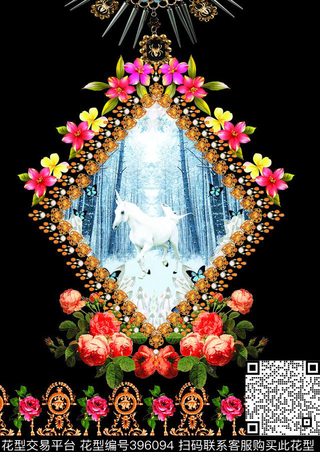 服装珠宝花纹定位花数码印花华亿平台下载（图片编号: 396094） - 瓦栏（Walan）