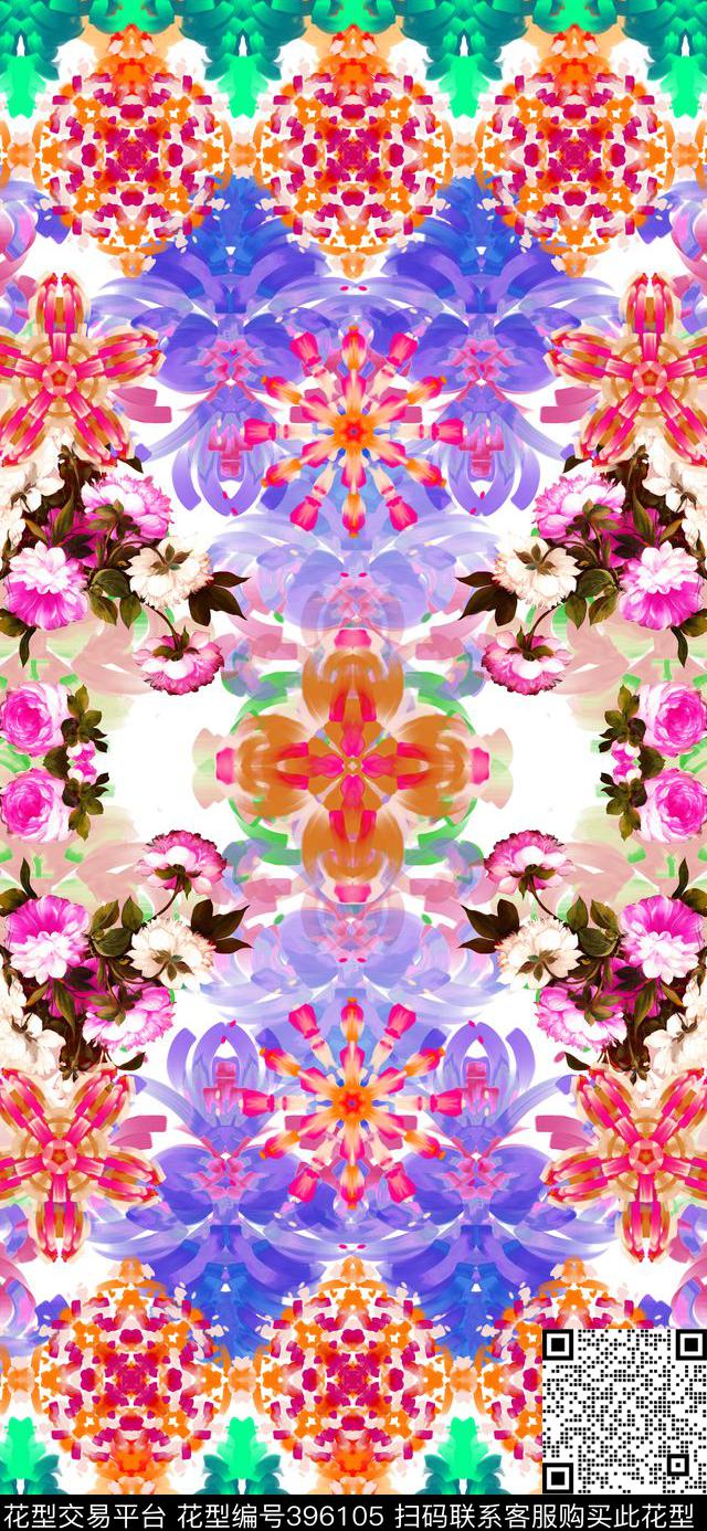 定位古典纹饰渐变数码印花华亿平台下载（图片编号: 396105） - 瓦栏（Walan）