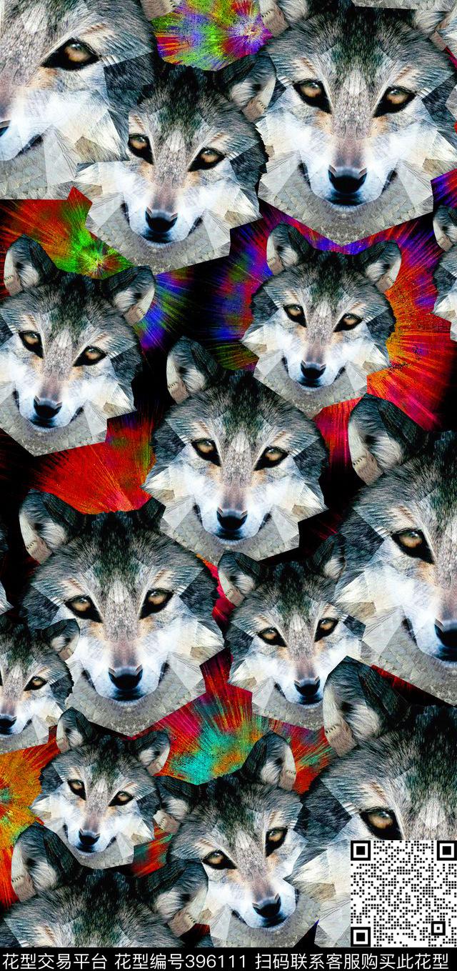 秋冬狼头裤子数码印花华亿平台下载（图片编号: 396111） - 瓦栏（Walan）