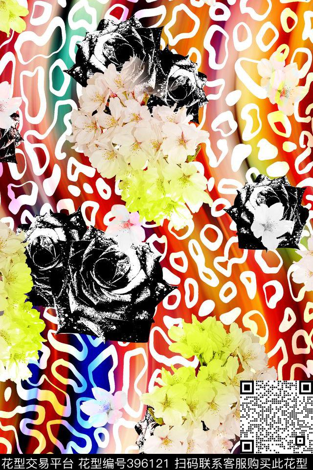 抽象写意面料华亿平台数码印花华亿平台下载（图片编号: 396121） - 瓦栏（Walan）