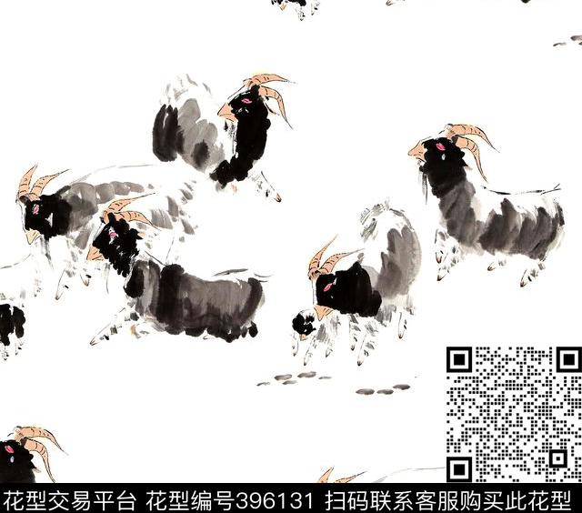 潮流复古羊数码印花华亿平台下载（图片编号: 396131） - 瓦栏（Walan）