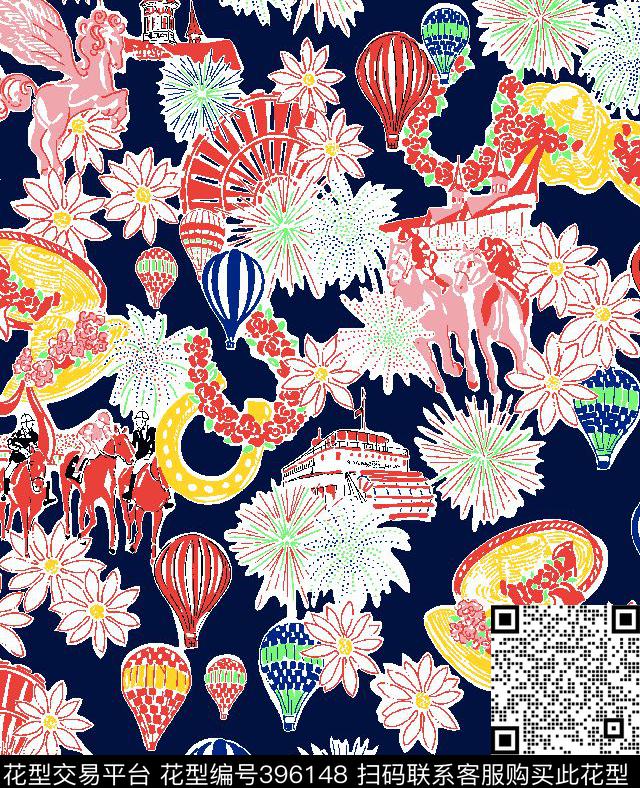 潮流乱花马球帽子传统印花华亿平台下载（图片编号: 396148） - 瓦栏（Walan）