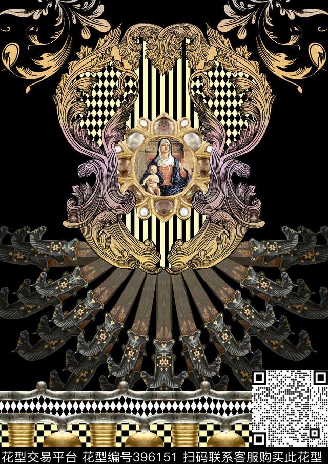 宫廷刀具圣母玛利亚数码印花华亿平台下载（图片编号: 396151） - 瓦栏（Walan）