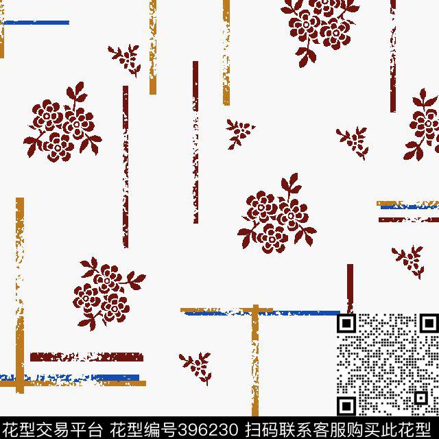 异形壹人行树叶花卉传统印花华亿平台下载（图片编号: 396230） - 瓦栏（Walan）