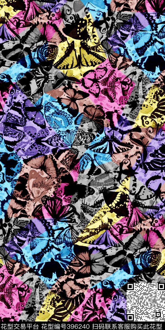 彩蝶休闲动物华亿平台动物纹数码印花华亿平台下载（图片编号: 396240） - 瓦栏（Walan）