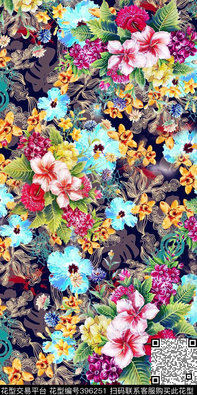 数码小碎花小花艺彩——绚丽数码风数码印花华亿平台下载（图片编号: 396251） - 瓦栏（Walan）