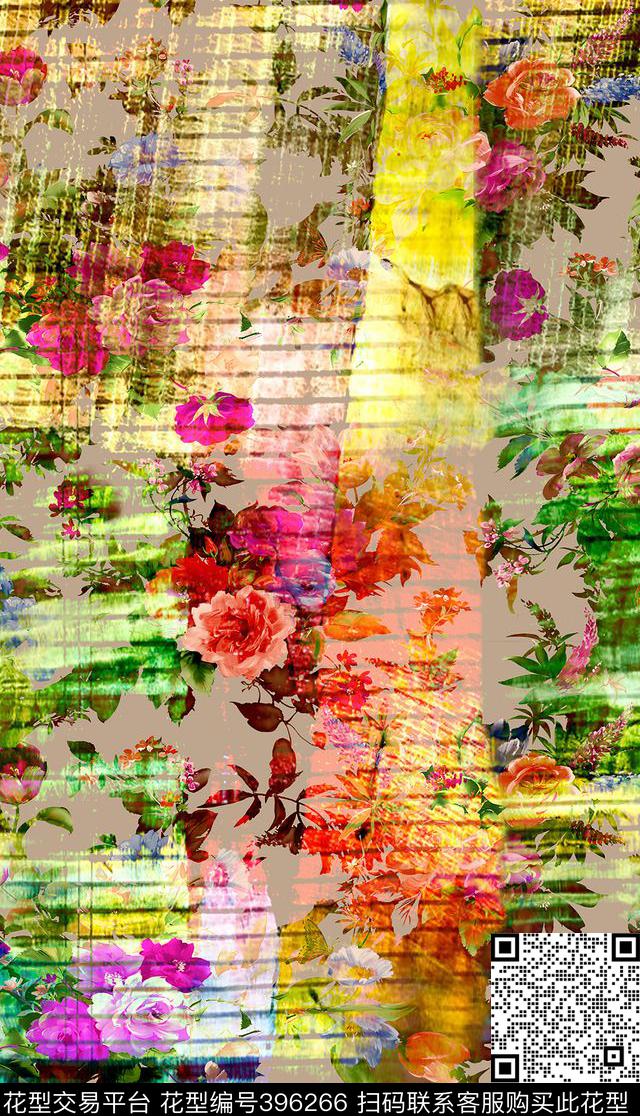欧美韩花卉数码印花华亿平台下载（图片编号: 396266） - 瓦栏（Walan）